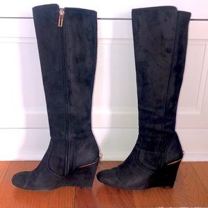 Tory Burch Black Suede Knee High Boots Size 8